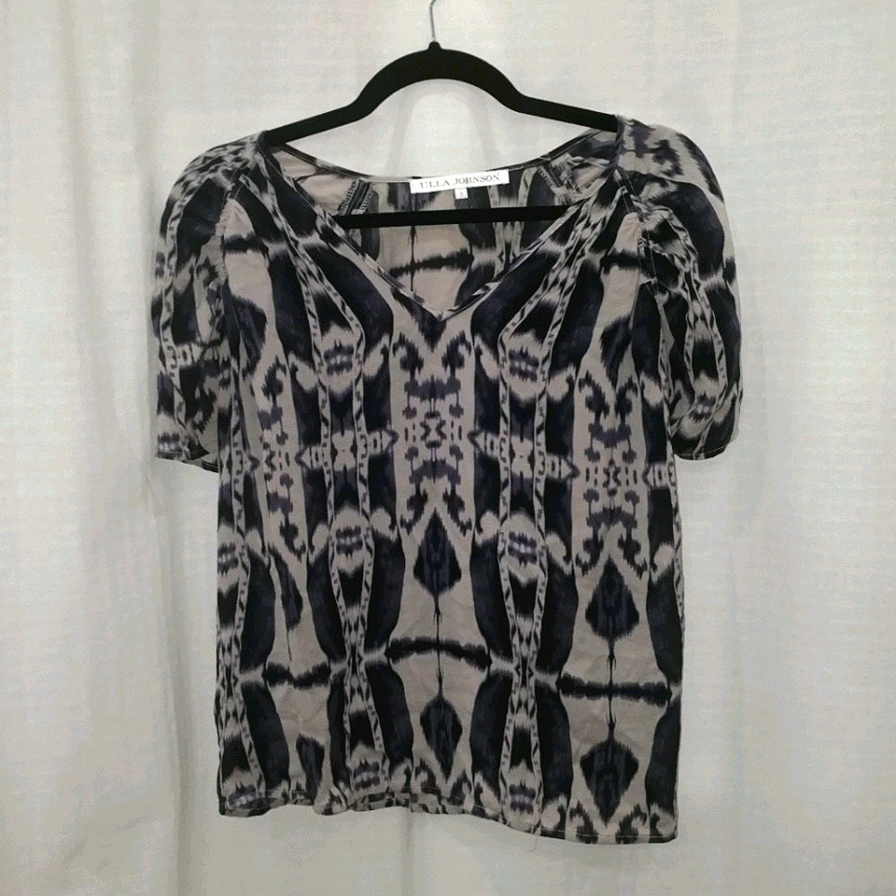 Ulla Johnson Ikat Pattern Silk Tee